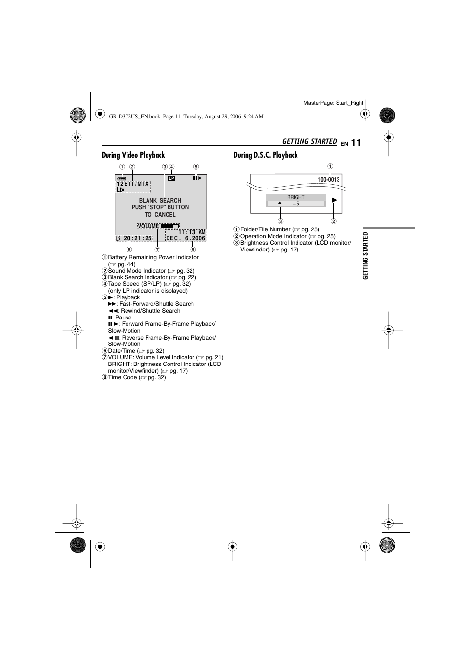 During video playback, During d.s.c. playback | JVC LYT1624-001B User Manual | Page 11 / 104