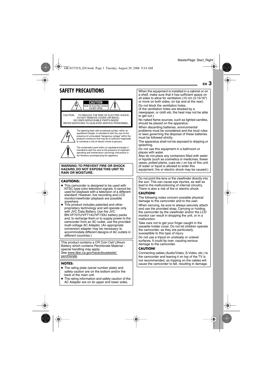 Safety precautions | JVC LYT1624-001B User Manual | Page 3 / 104