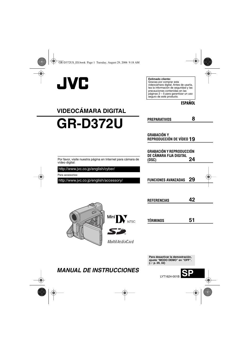 Gr-d372us_sp.pdf, Gr-d372u, Manual de instrucciones videocámara digital | JVC LYT1624-001B User Manual | Page 53 / 104