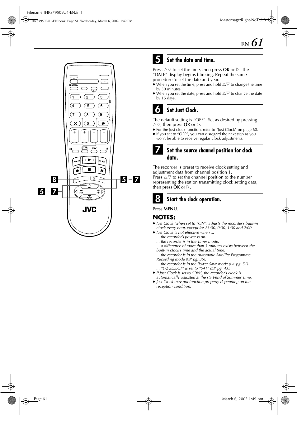 JVC HR - S7950EU User Manual | Page 61 / 72