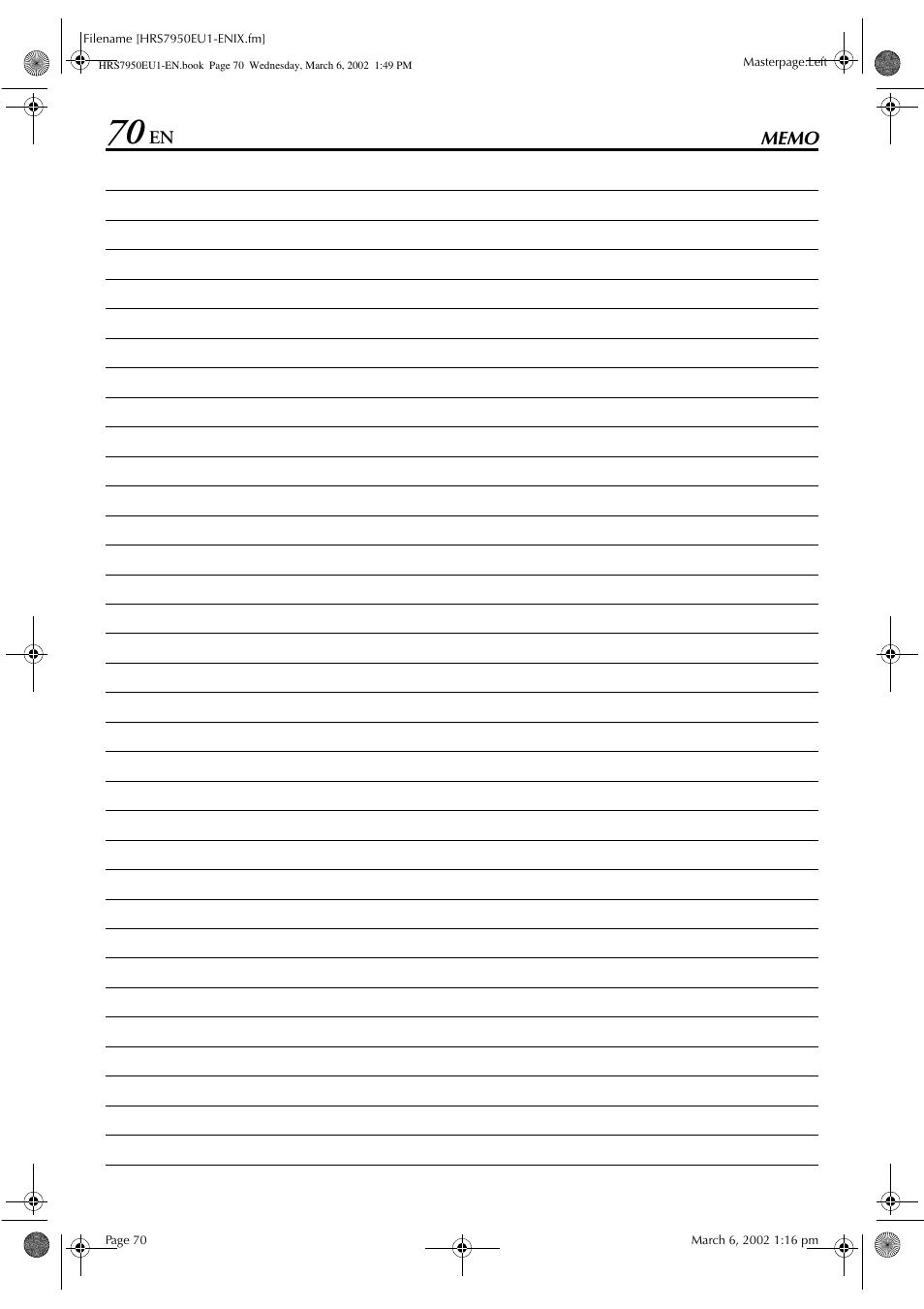 JVC HR - S7950EU User Manual | Page 70 / 72