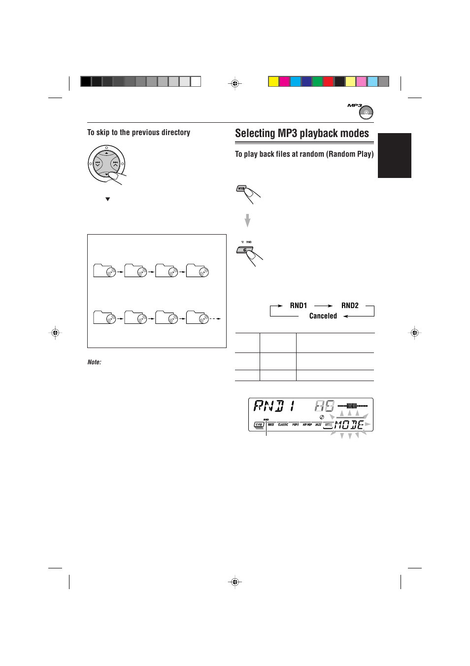 Selecting mp3 playback modes, English | JVC GET0091-001A User Manual | Page 19 / 38