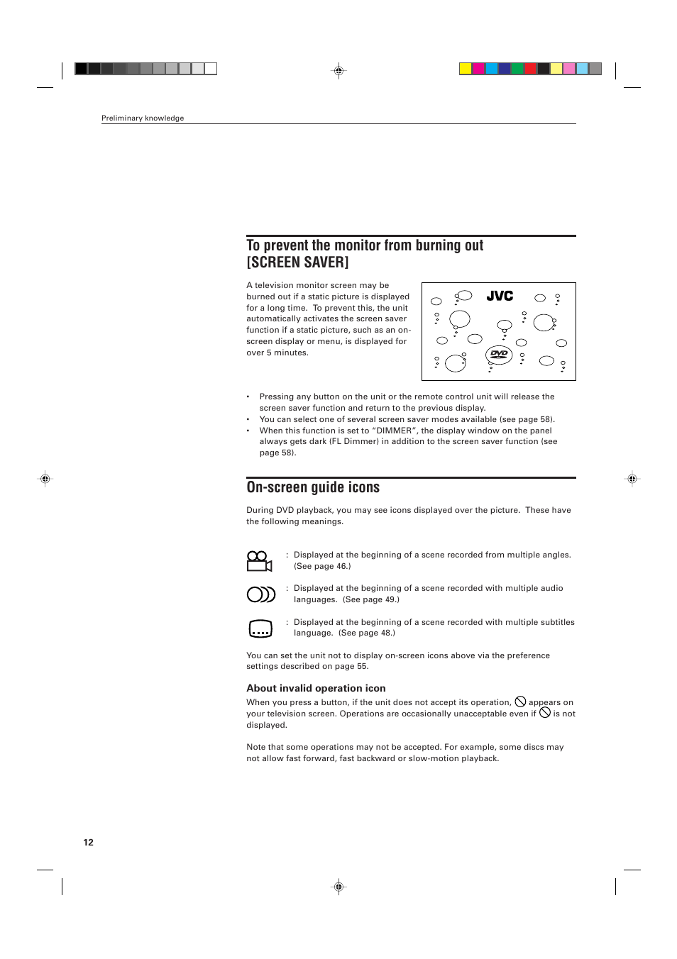 On-screen guide icons | JVC XV-D701BK User Manual | Page 16 / 108