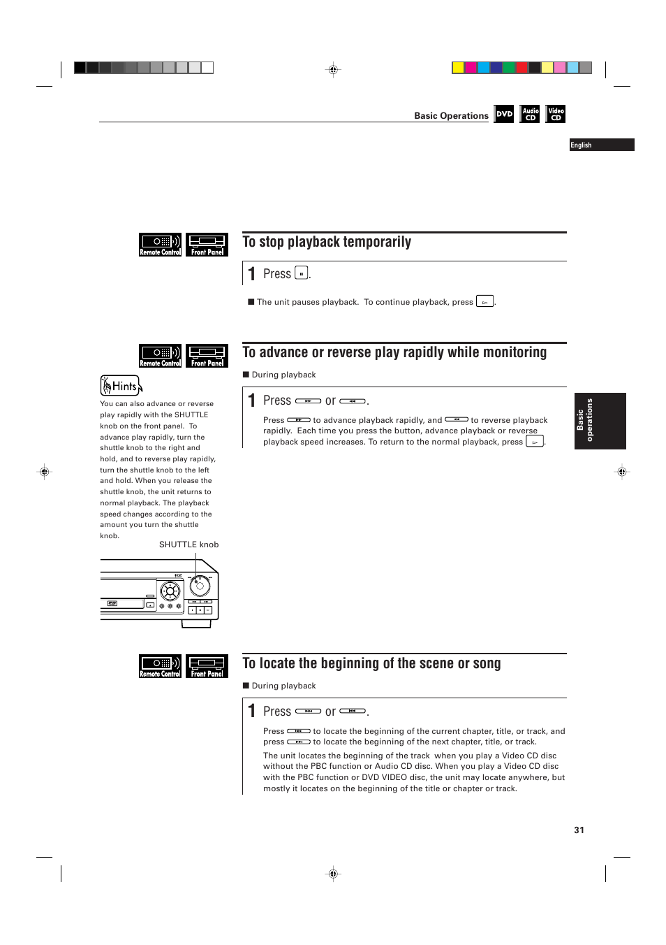 Press | JVC XV-D701BK User Manual | Page 35 / 108