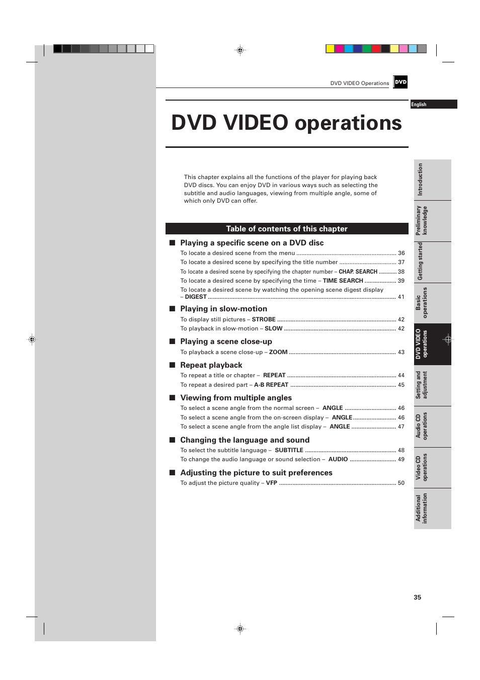 Dvd video operations | JVC XV-D701BK User Manual | Page 39 / 108