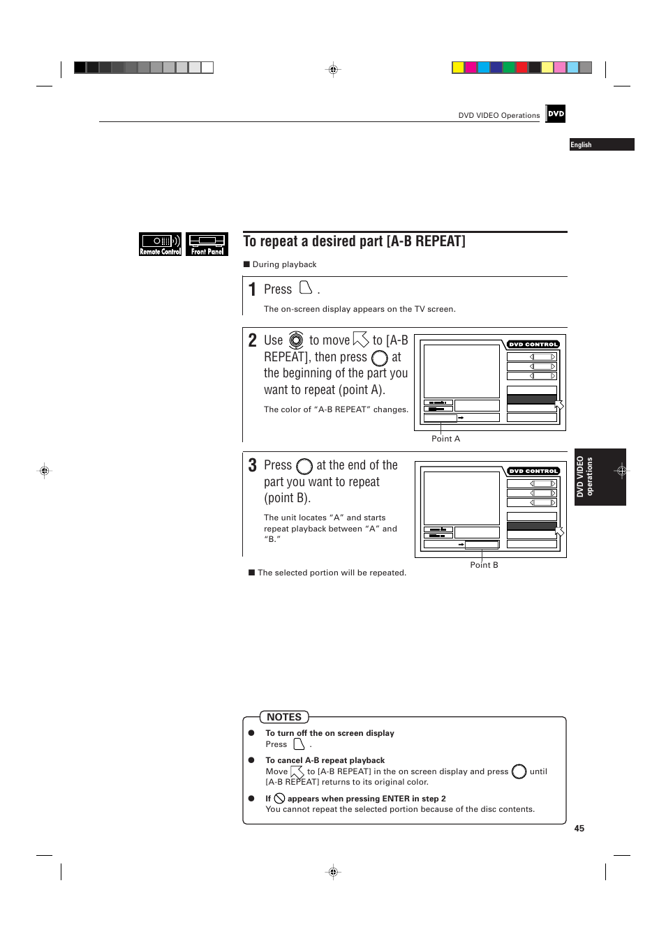 Press, Use to move to [a-b repeat], then press | JVC XV-D701BK User Manual | Page 49 / 108