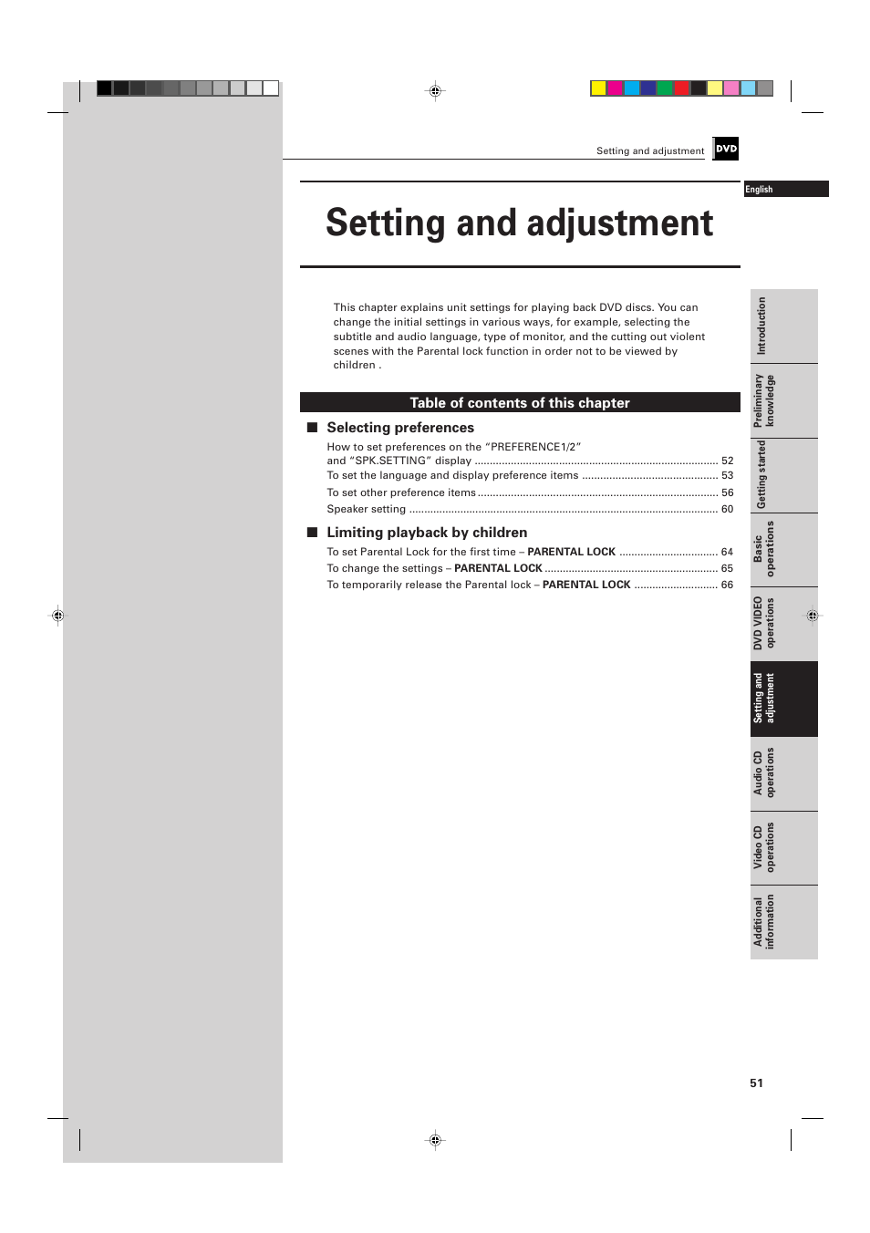 Setting and adjustment | JVC XV-D701BK User Manual | Page 55 / 108