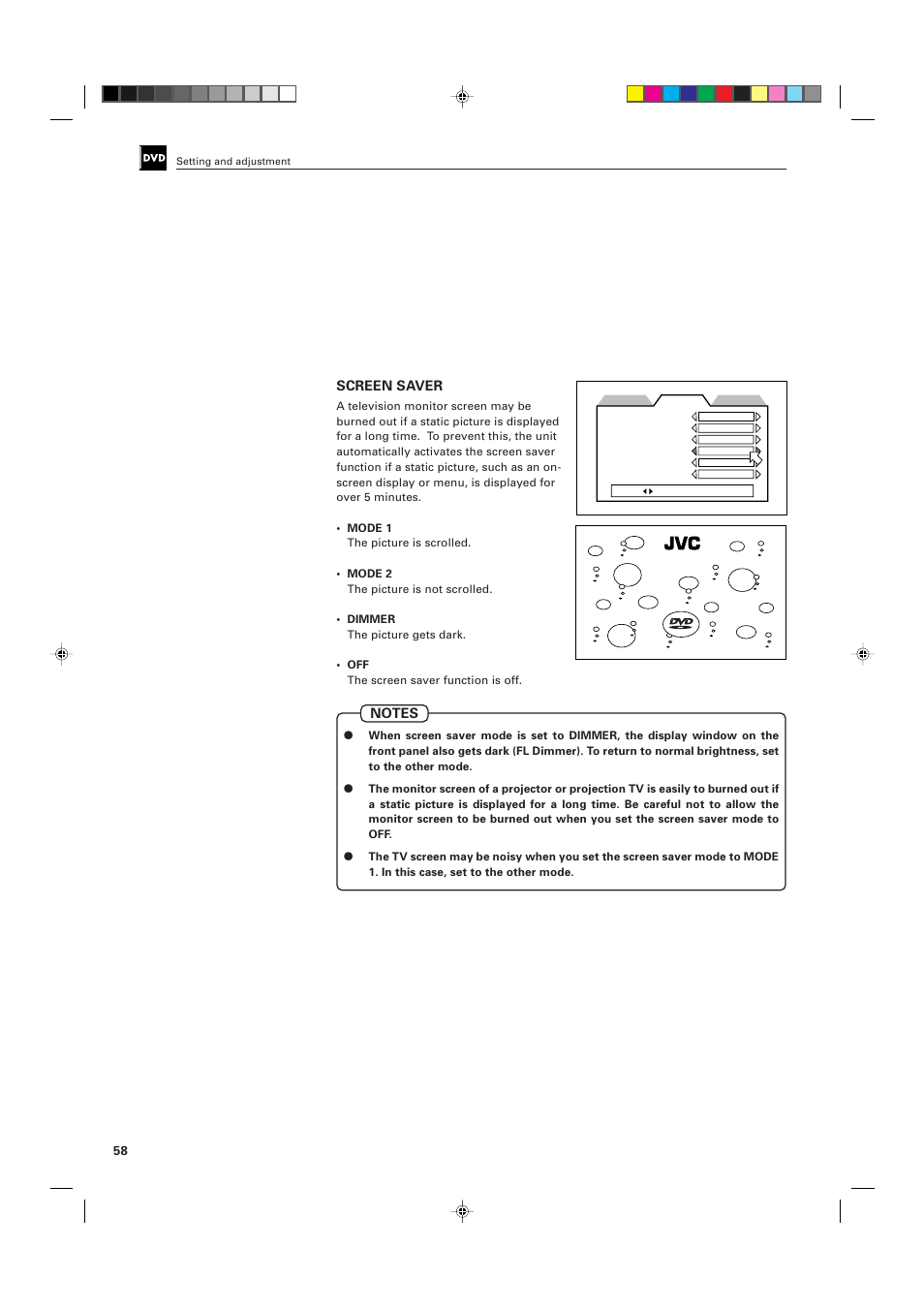 Screen saver | JVC XV-D701BK User Manual | Page 62 / 108