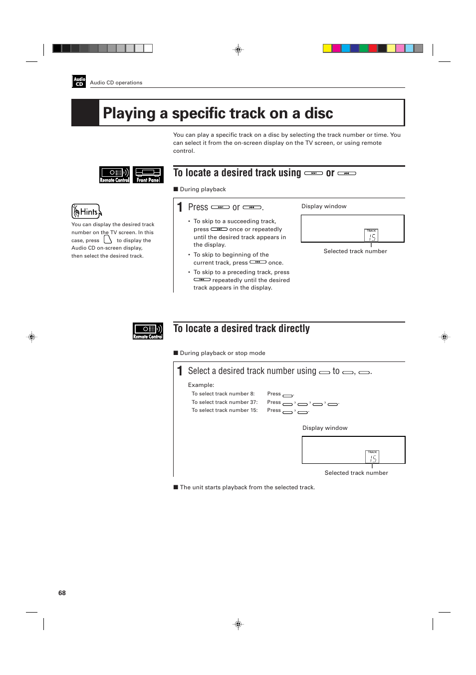 Playing a specific track on a disc, Press, Select a desired track number using | JVC XV-D701BK User Manual | Page 72 / 108