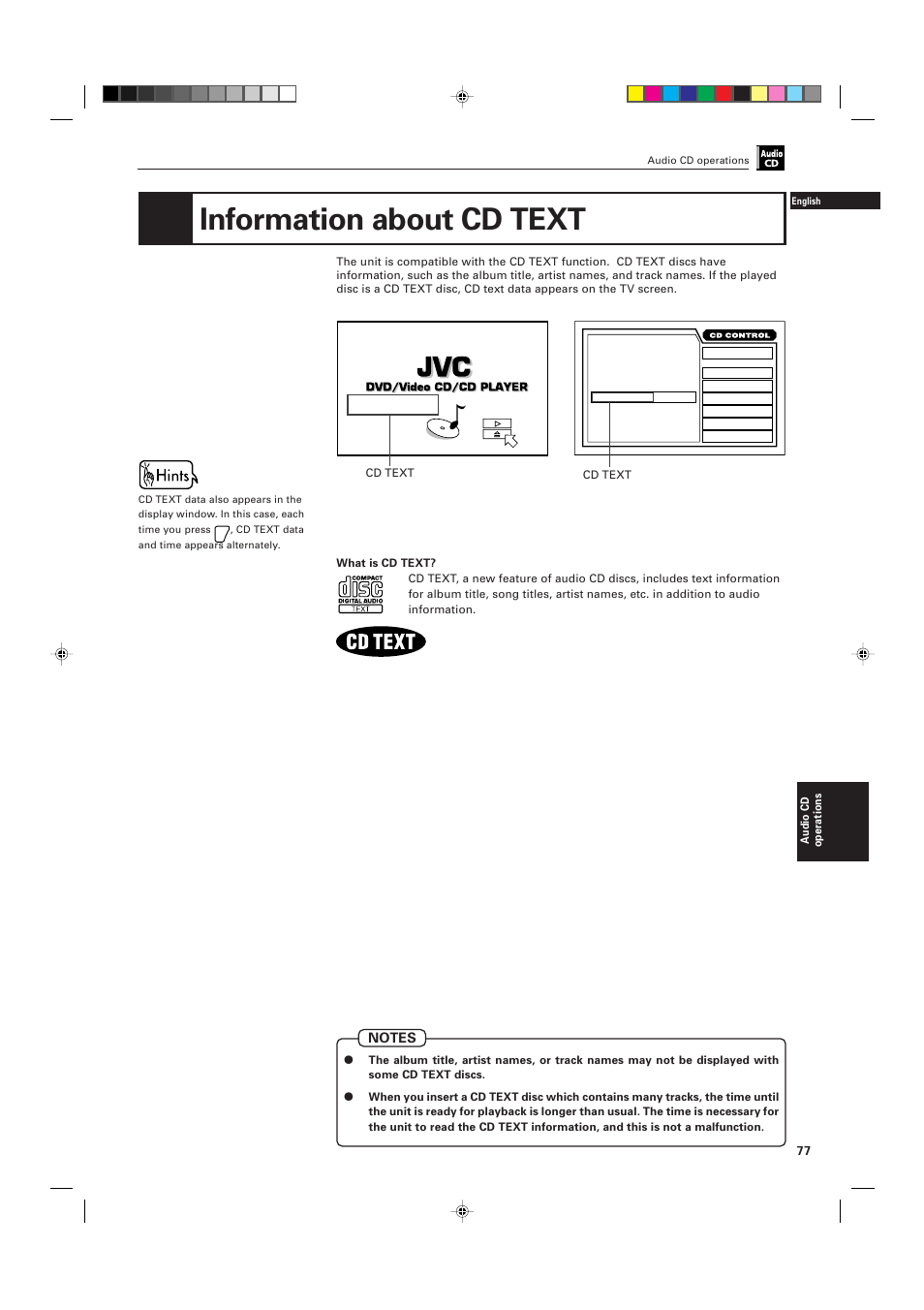 Information about cd text | JVC XV-D701BK User Manual | Page 81 / 108