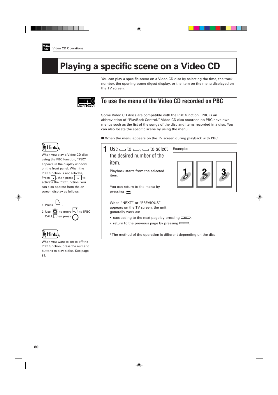 Playing a specific scene on a video cd | JVC XV-D701BK User Manual | Page 84 / 108