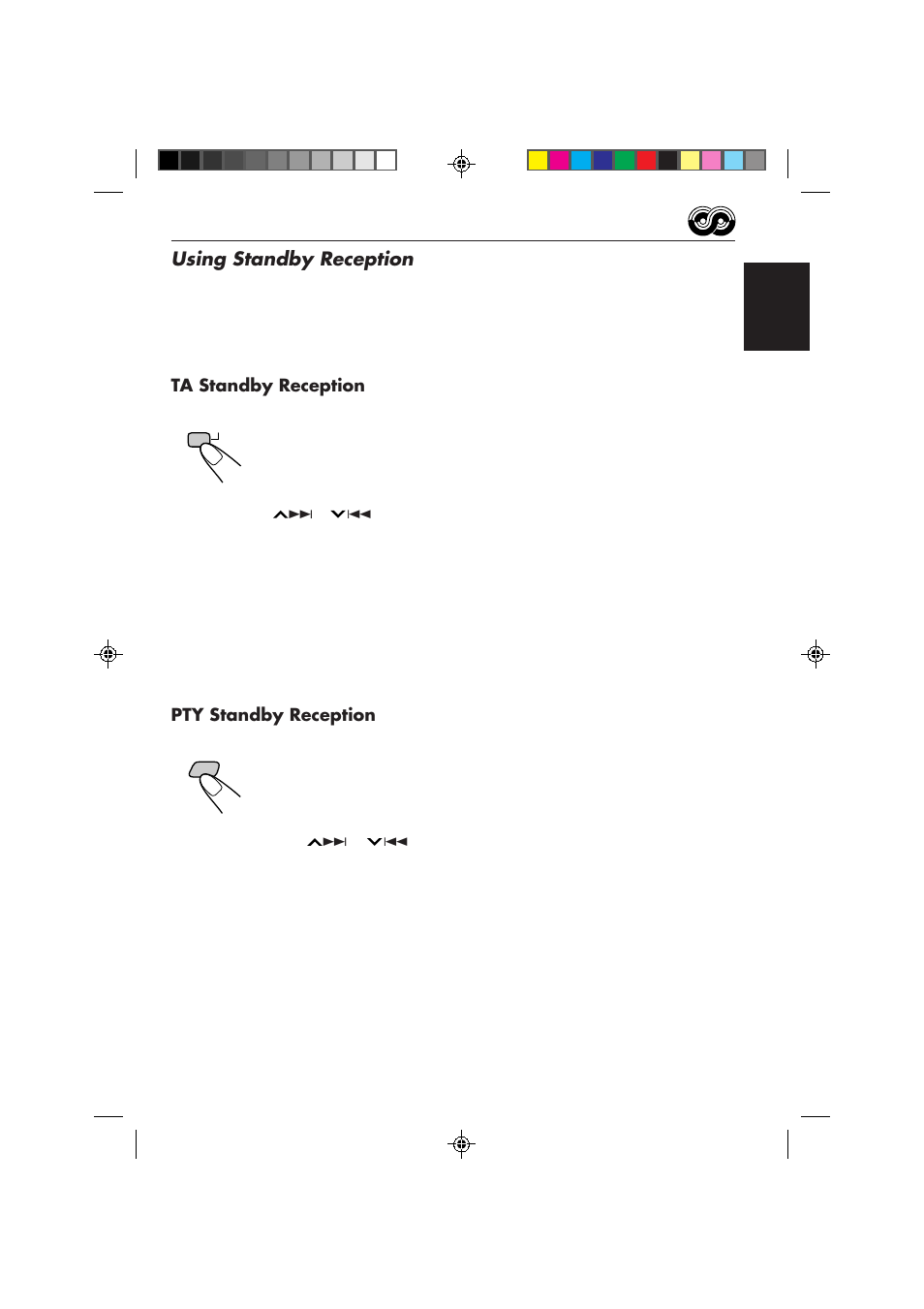 Using standby reception, Ta standby reception, Pty standby reception | JVC KS-FX850R User Manual | Page 11 / 182