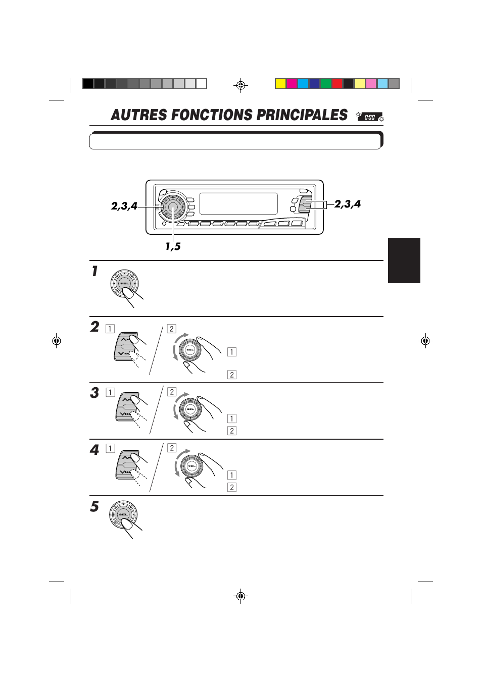 Autres fonctions principales, Réglage de l’horloge | JVC KS-FX850R User Manual | Page 115 / 182