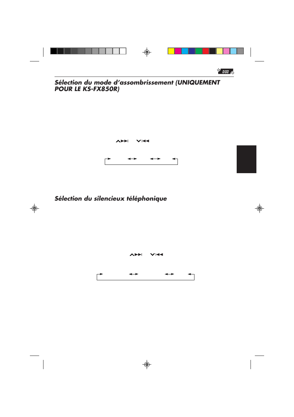 Sélection du silencieux téléphonique | JVC KS-FX850R User Manual | Page 119 / 182