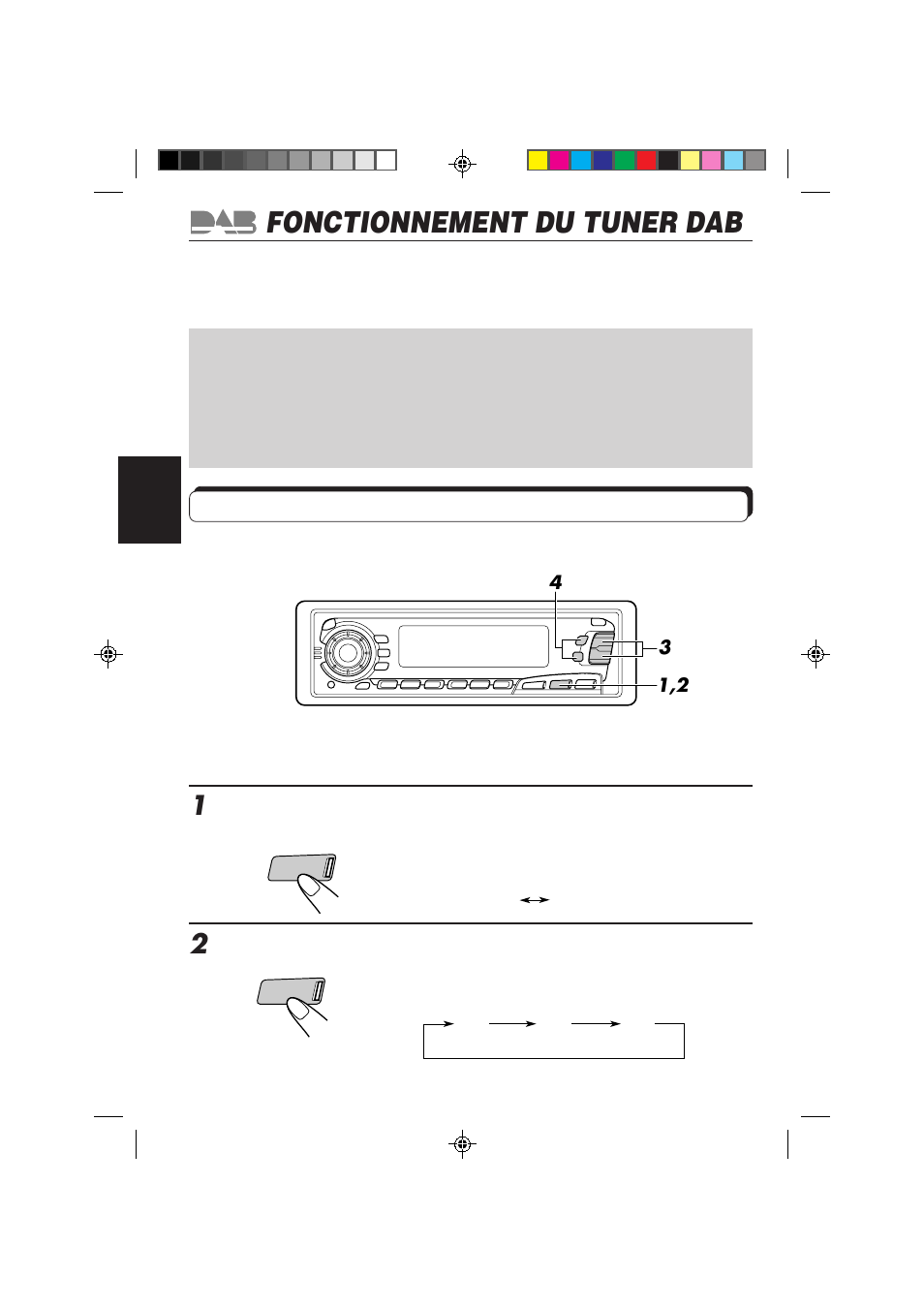 Fonctionnement du tuner dab, Accord d’un ensemble et d’un service | JVC KS-FX850R User Manual | Page 128 / 182