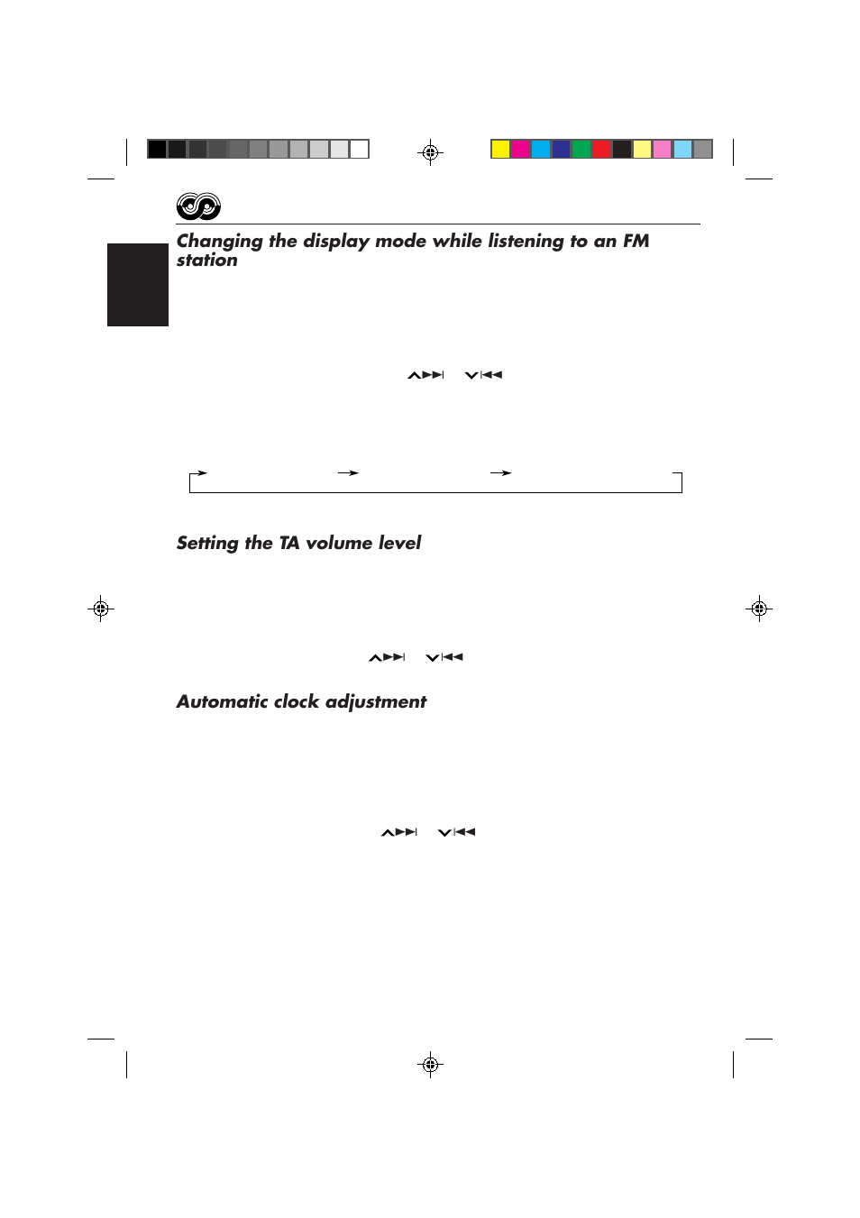 Setting the ta volume level, Automatic clock adjustment | JVC KS-FX850R User Manual | Page 16 / 182