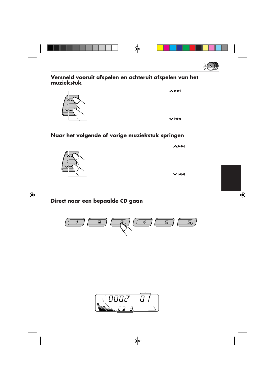 Naar het volgende of vorige muziekstuk springen, Direct naar een bepaalde cd gaan | JVC KS-FX850R User Manual | Page 170 / 182