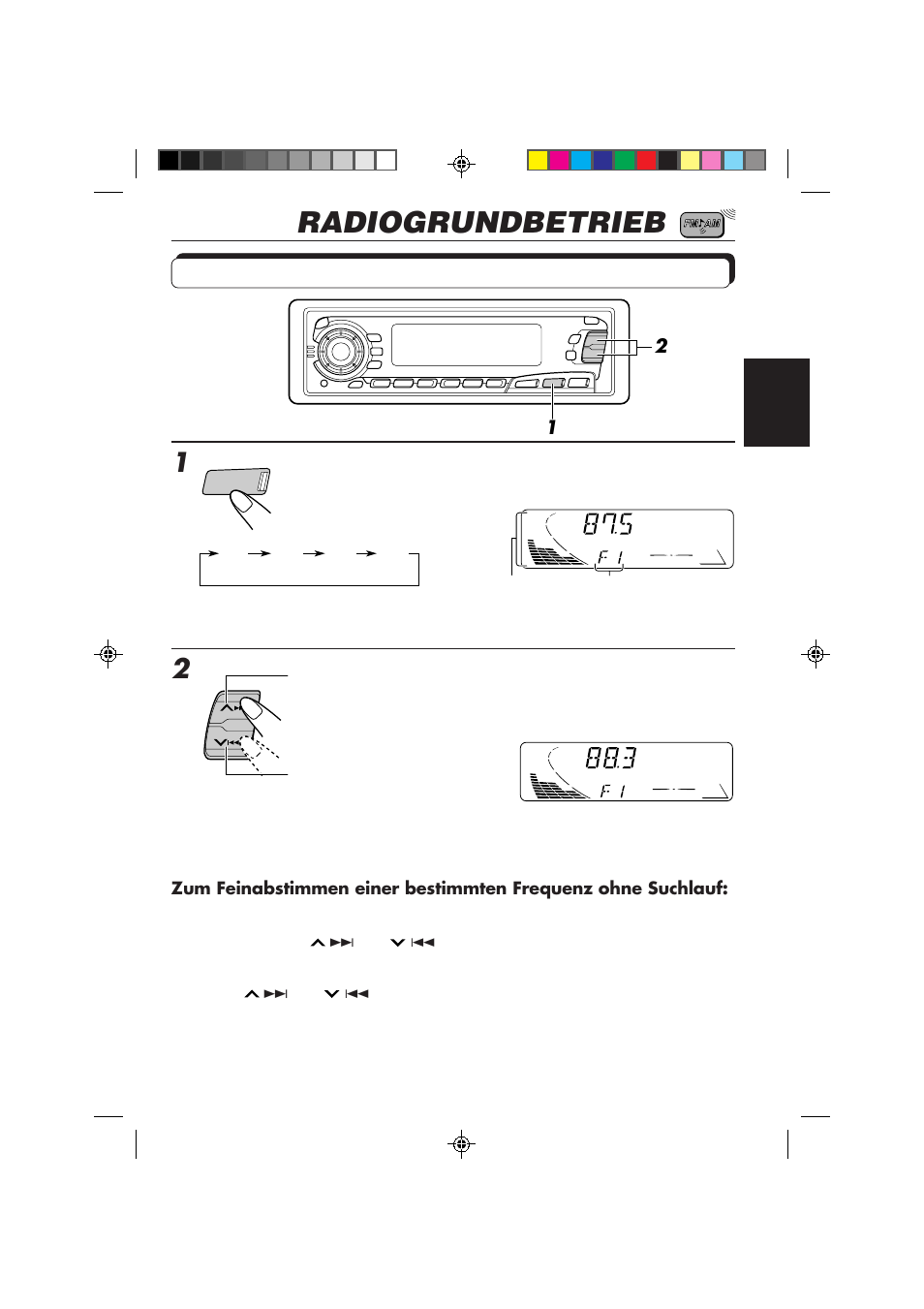 Radiogrundbetrieb, Radiohören, Beginnen sie mit der suche nach einem sender | JVC KS-FX850R User Manual | Page 50 / 182