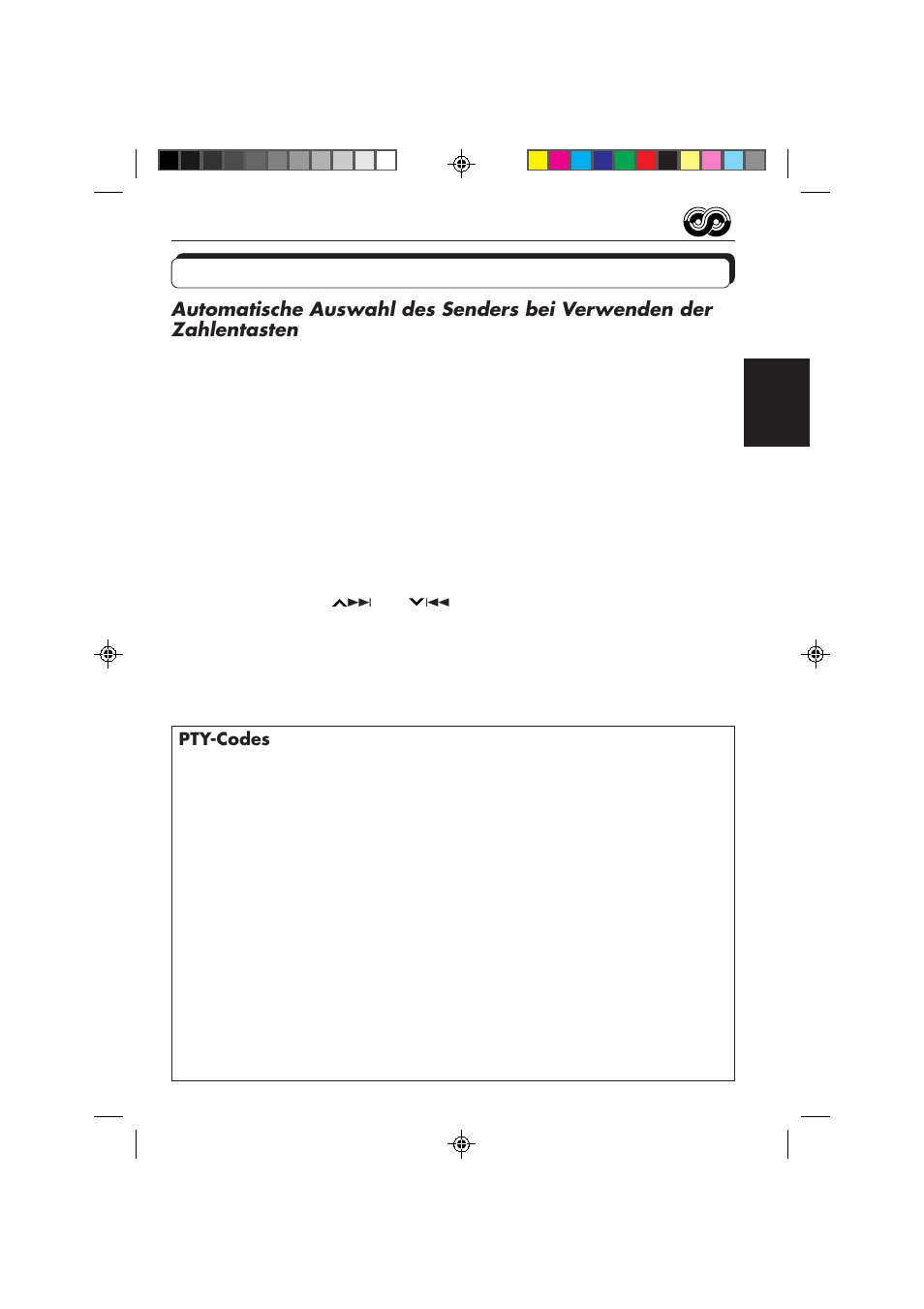 Pty-codes | JVC KS-FX850R User Manual | Page 60 / 182