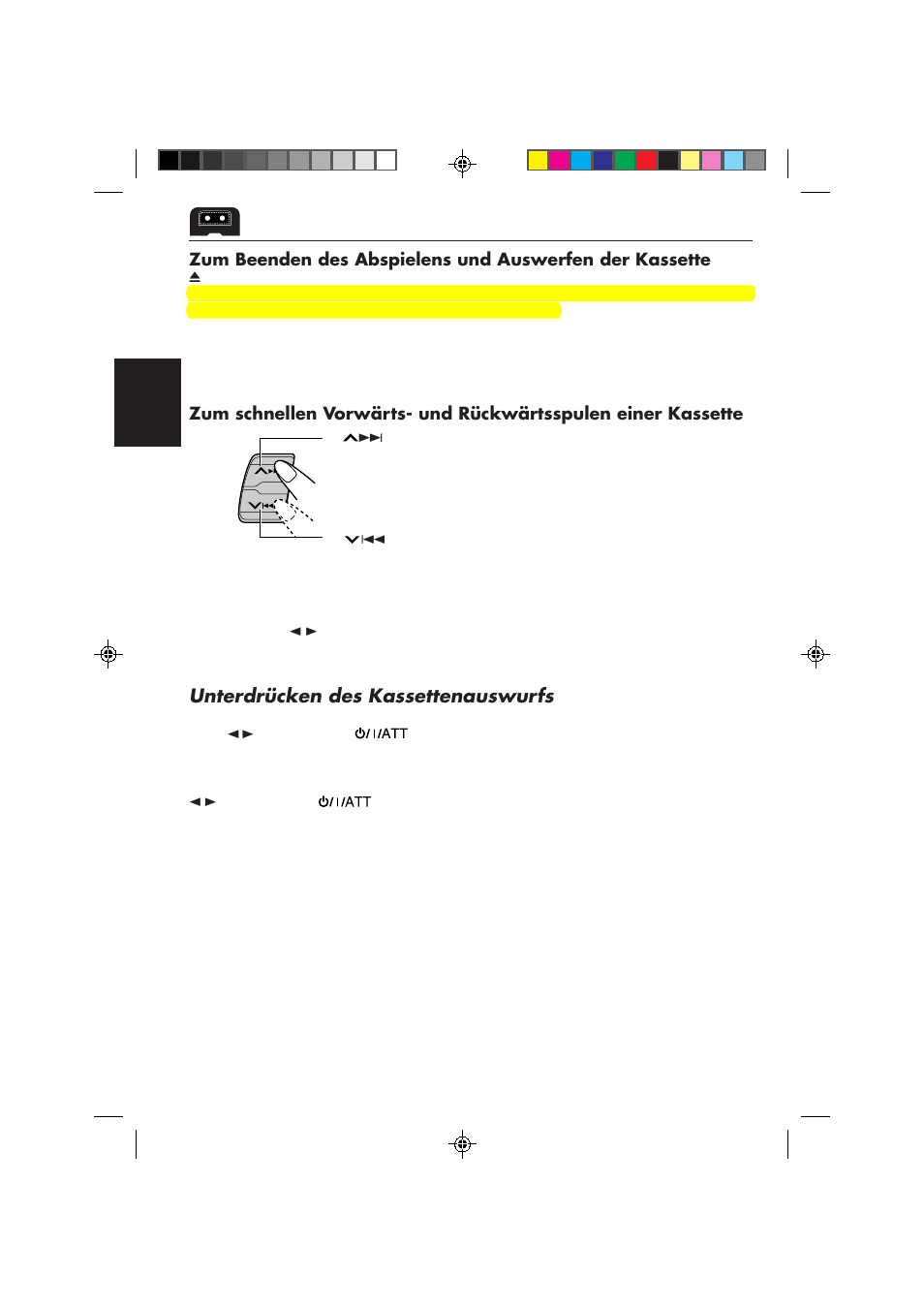 Unterdrücken des kassettenauswurfs | JVC KS-FX850R User Manual | Page 63 / 182