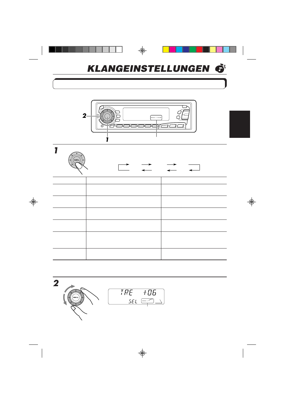 Klangeinstellungen, Klang-einstellschritte, Die einzustellende position wählen | Lautstärkekontur einstellen | JVC KS-FX850R User Manual | Page 66 / 182