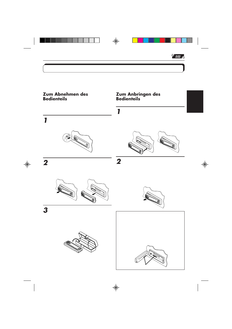 Abnehmen des bedienteils | JVC KS-FX850R User Manual | Page 76 / 182