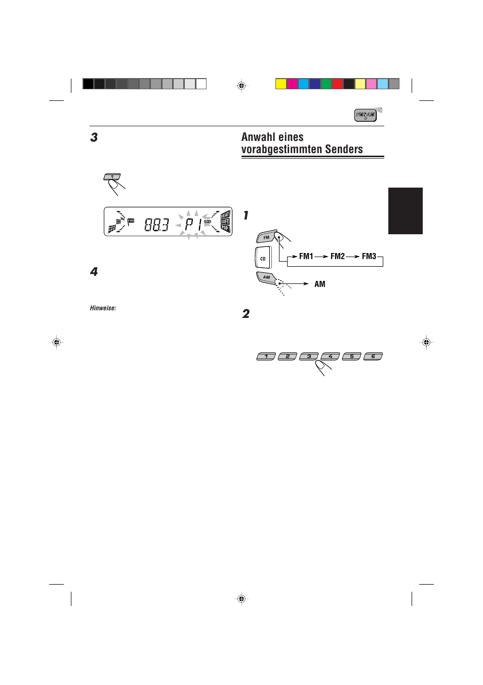 Anwahl eines vorabgestimmten senders | JVC KD-S733R User Manual | Page 35 / 106