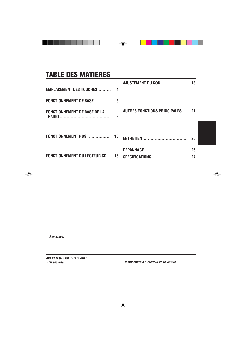 Table des matieres | JVC KD-S733R User Manual | Page 55 / 106
