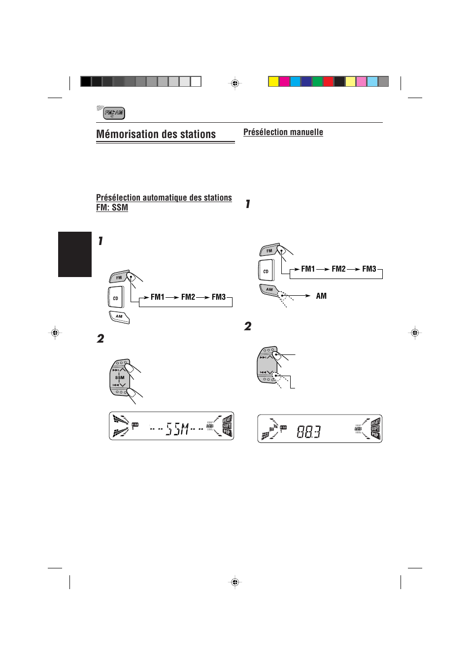 Memorisation des stations, Mémorisation des stations | JVC KD-S733R User Manual | Page 60 / 106