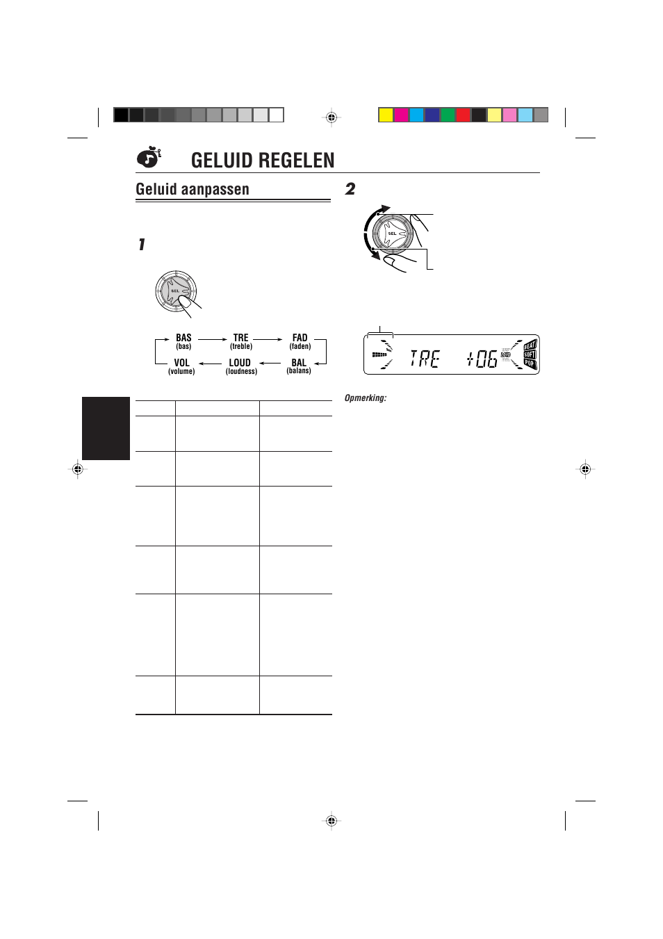 Geluid regelen, Geluid aanpassen | JVC KD-S733R User Manual | Page 96 / 106