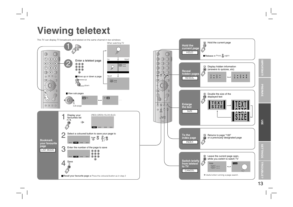 Viewing teletext | JVC DynaPix HD-56ZR7J User Manual | Page 15 / 24