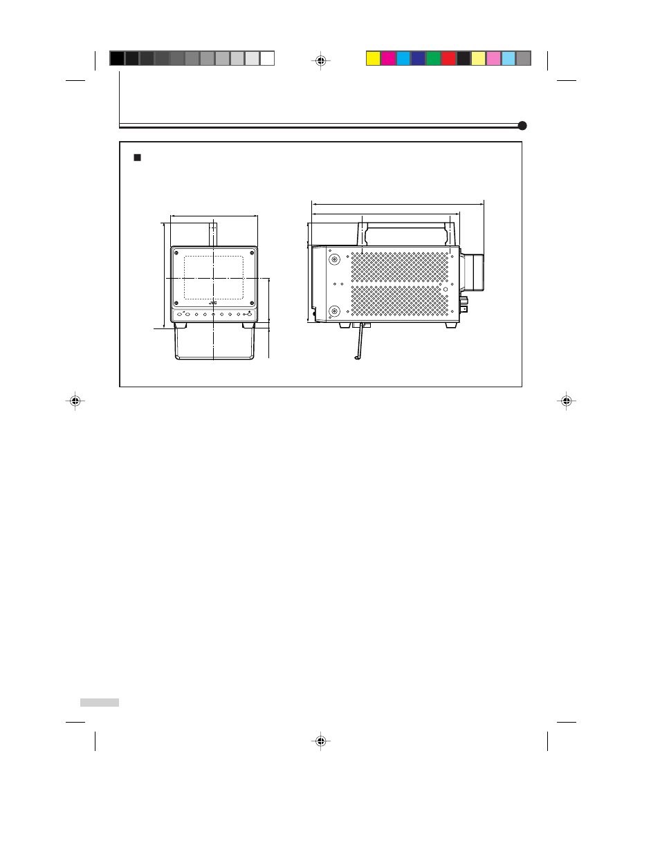 Specifications, Cont’d), Dimensions | JVC TM-L450TU User Manual | Page 22 / 24