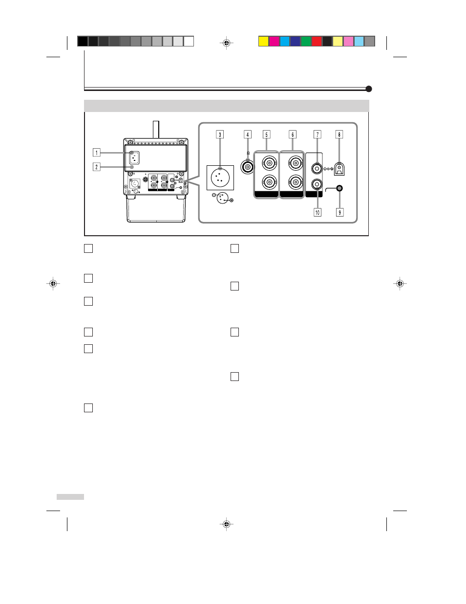 Controls and features, Product: rear view, Cont’d) | Ac in (ac power input) terminal, Ac adapter, Dc in 12 v (dc power input) terminal, 75 ω vhf/uhf (tv antenna) terminal, Video a terminals, Video b terminals, Audio in a terminal | JVC TM-L450TU User Manual | Page 8 / 24