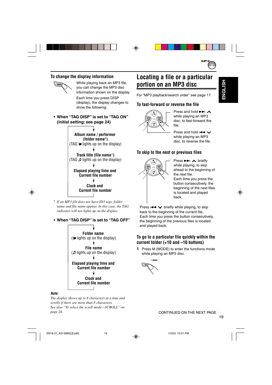 JVC KD-S890 User Manual | Page 19 / 34