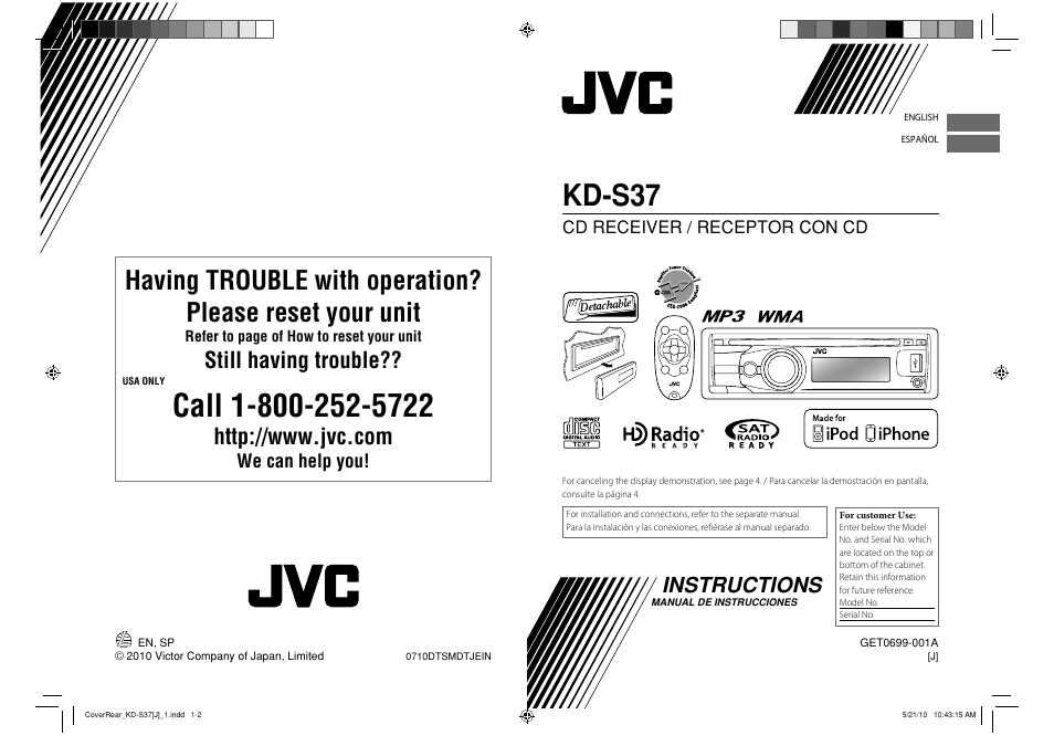 JVC KD-S37 User Manual | 87 pages