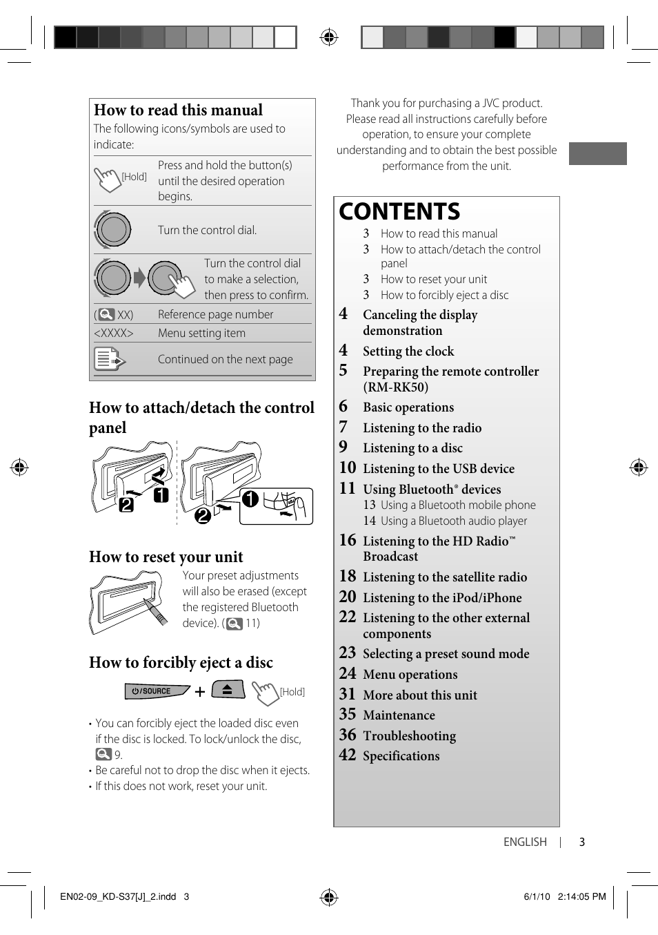 JVC KD-S37 User Manual | Page 3 / 87