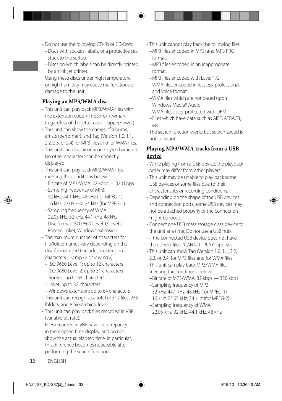 JVC KD-S37 User Manual | Page 32 / 87