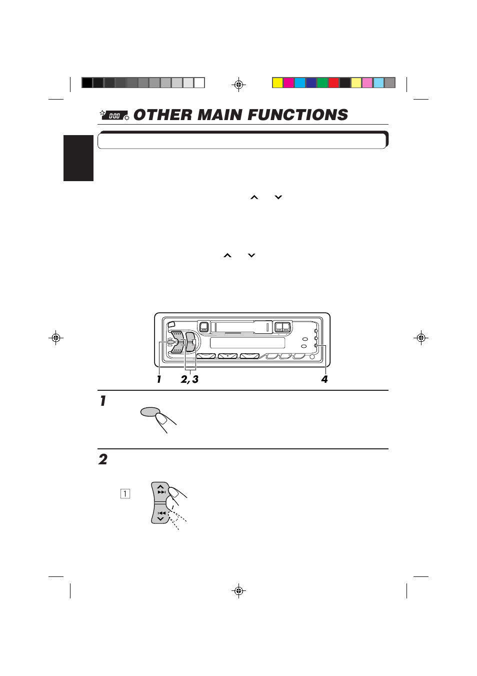 Other main functions, Setting the clock | JVC KS-FX433R User Manual | Page 20 / 30