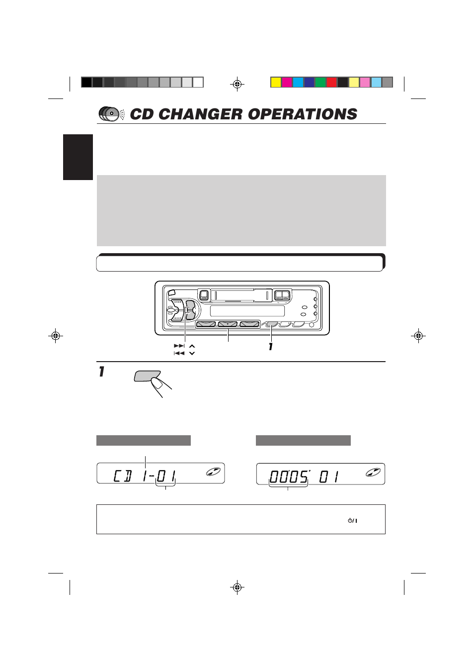 Cd changer operations, Playing cds, Select the cd automatic changer | JVC KS-FX433R User Manual | Page 24 / 30