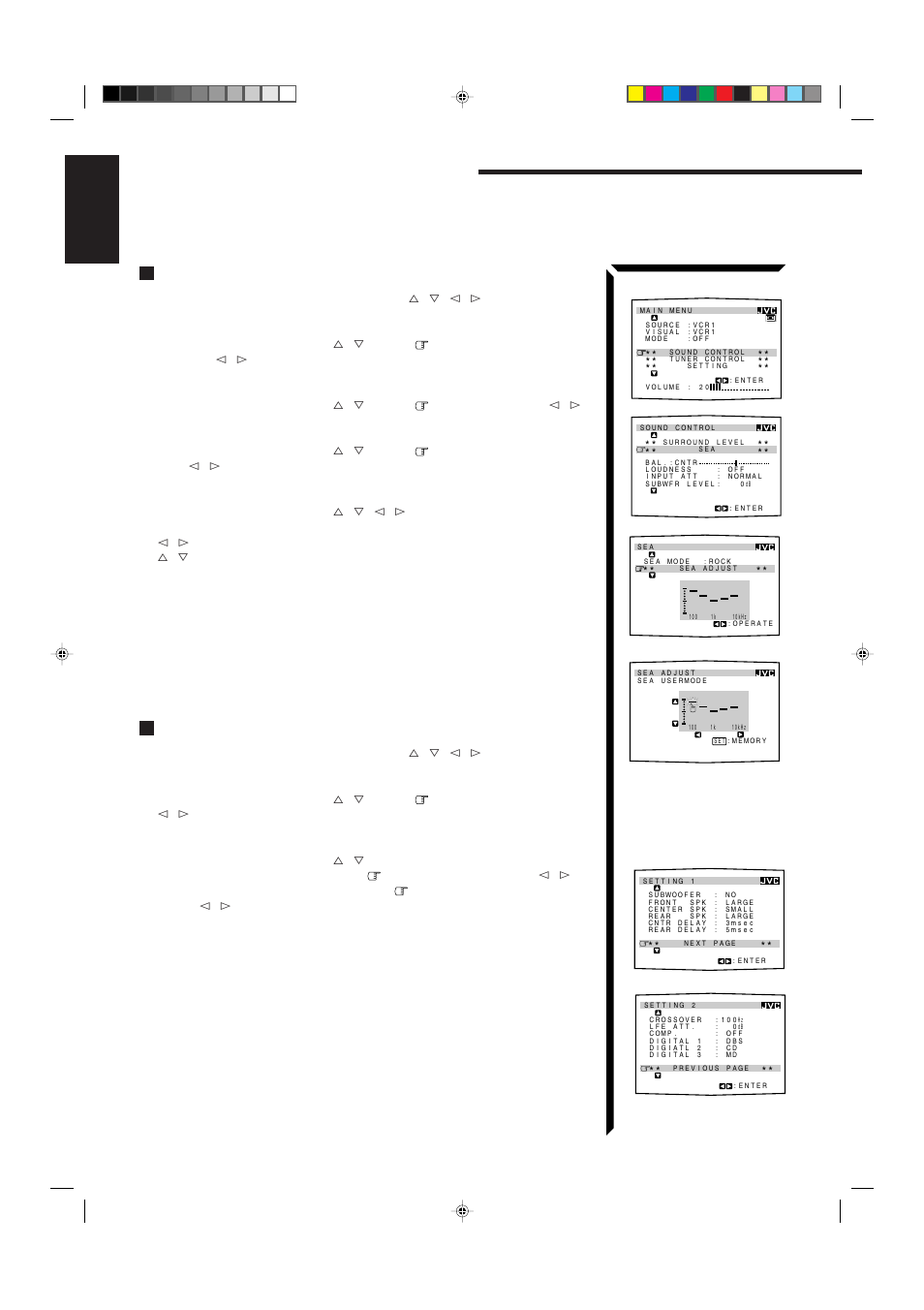 Using the on-screen menus, English | JVC RX-884PBK User Manual | Page 50 / 72