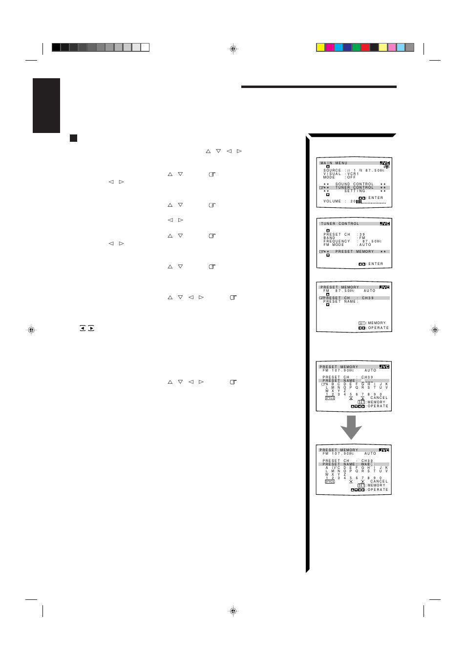 Using the on-screen menus, English | JVC RX-884PBK User Manual | Page 52 / 72