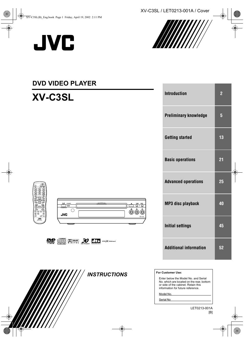 JVC LET0213-001A User Manual | 62 pages