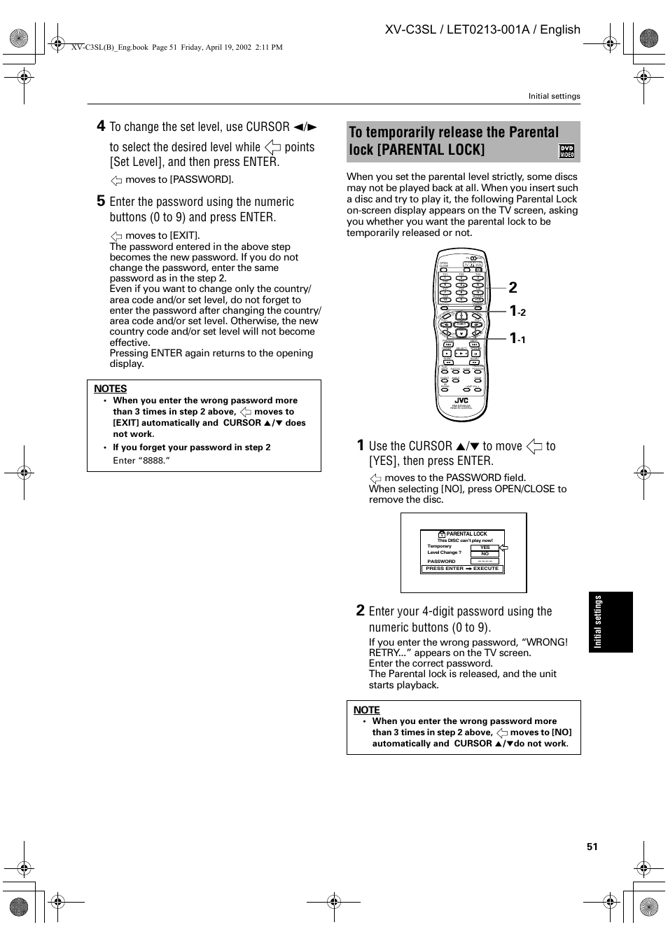 Moves to [password, Initial settings | JVC LET0213-001A User Manual | Page 53 / 62
