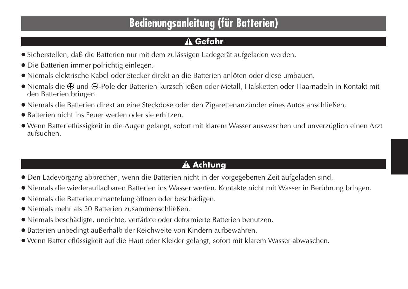 Bedienungsanleitung (für batterien) | JVC BH-VC20EG/EK User Manual | Page 15 / 32