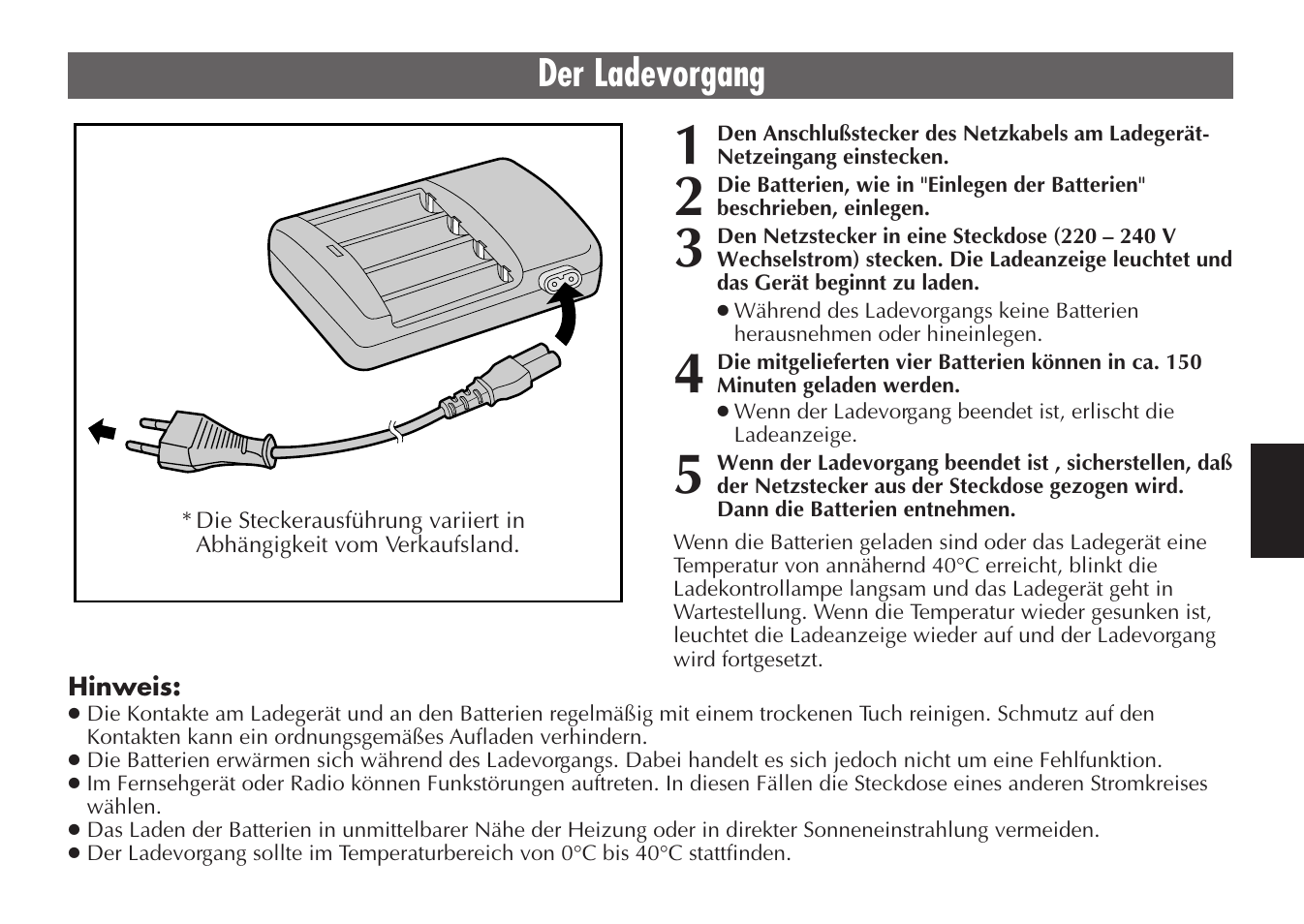 Der ladevorgang | JVC BH-VC20EG/EK User Manual | Page 19 / 32