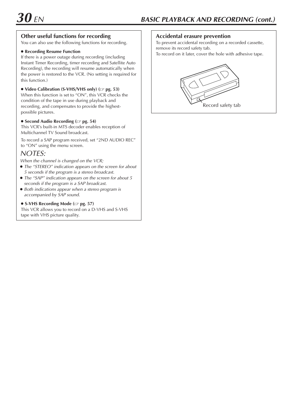 Basic playback and recording (cont.) | JVC HM-DH30000U User Manual | Page 30 / 84