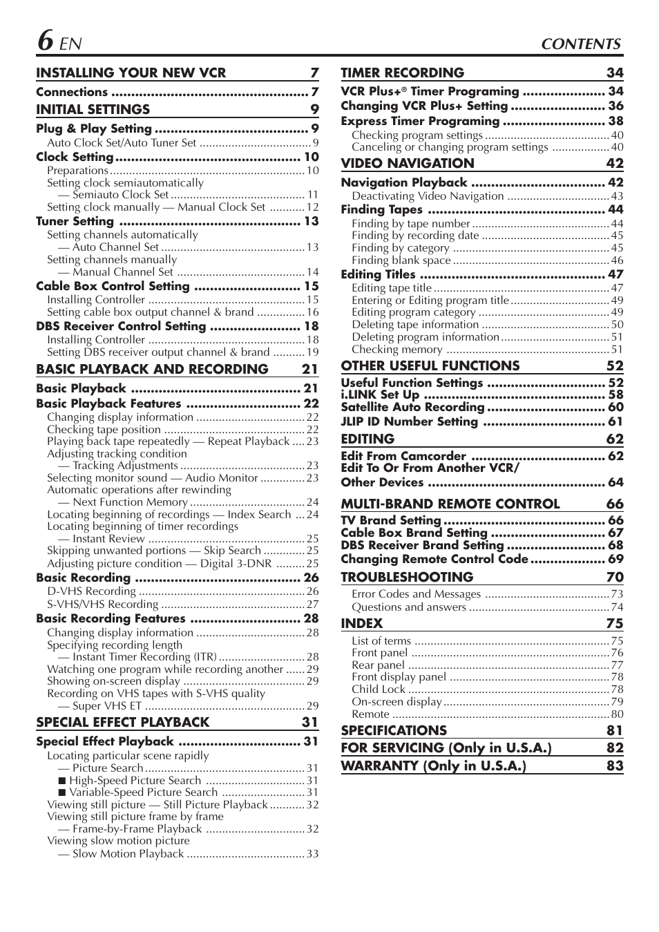 JVC HM-DH30000U User Manual | Page 6 / 84