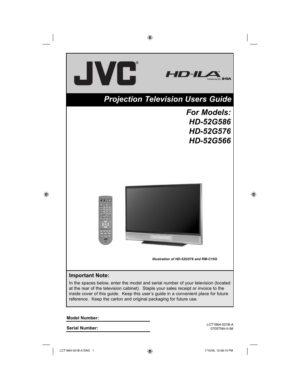 JVC HD-52G566 User Manual | 80 pages