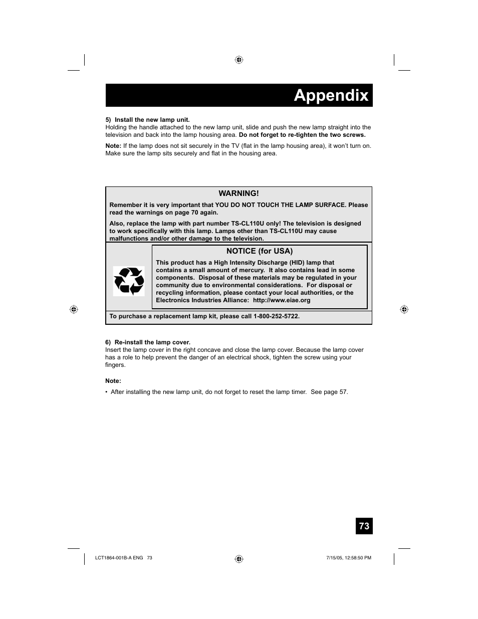 Appendix | JVC HD-52G566 User Manual | Page 73 / 80