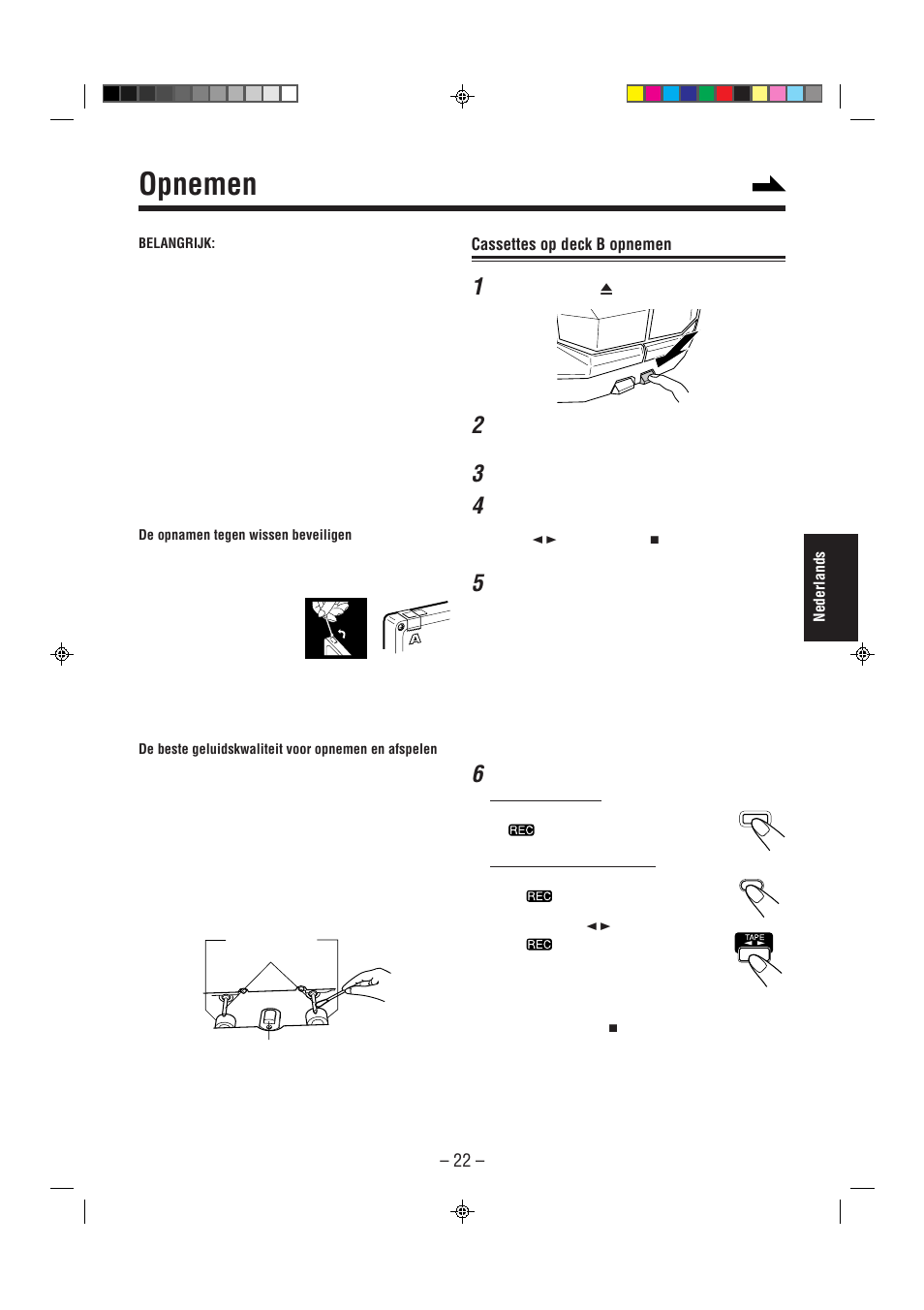 Opnemen | JVC CA-MXJ850R User Manual | Page 27 / 36